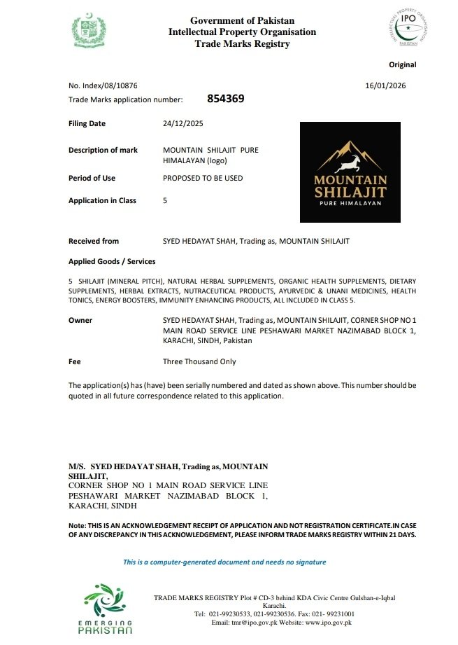 Mountain Shilajit Eurofins Lab Report Certificate
